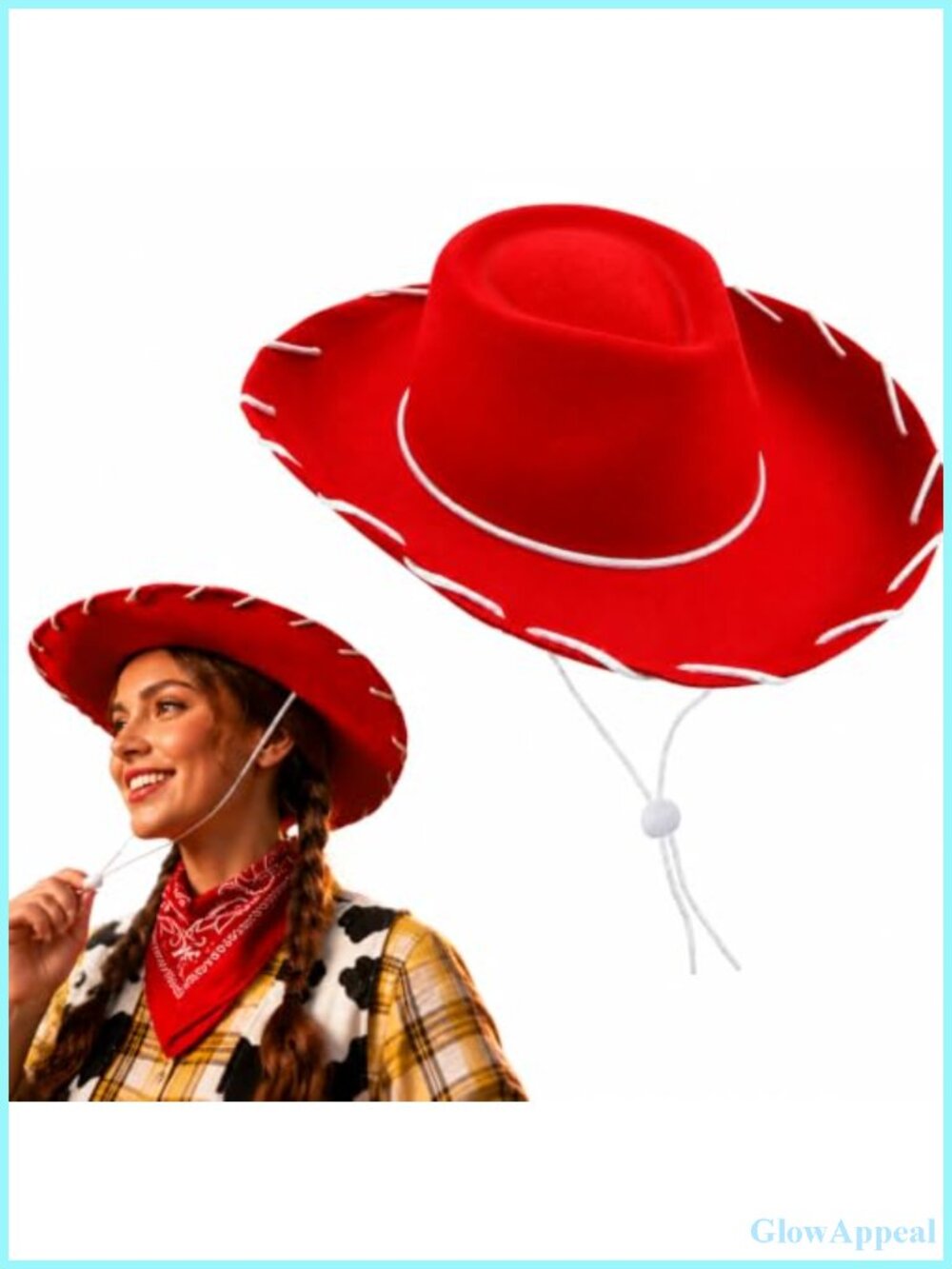 Felt Cowgirl Hat with Chin Strap - Women's Costume Accessory